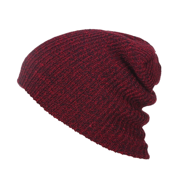 Dyfzdhu Unisex Hip Hop Hat Warm Winter Wool Knit Ski Beanie Skull Slouchy Caps Red