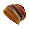 thumbnail image 1 of Dyfzdhu Unisex Stripe Print Scarf Beanie Cap Casaul Outdoor Convertible Windproof Hats Orange, 1 of 1