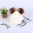 thumbnail image 1 of Dyfzdhu Unisex Winter Thicken Warm Hat for Men Women Ear With Hairball White, 1 of 2