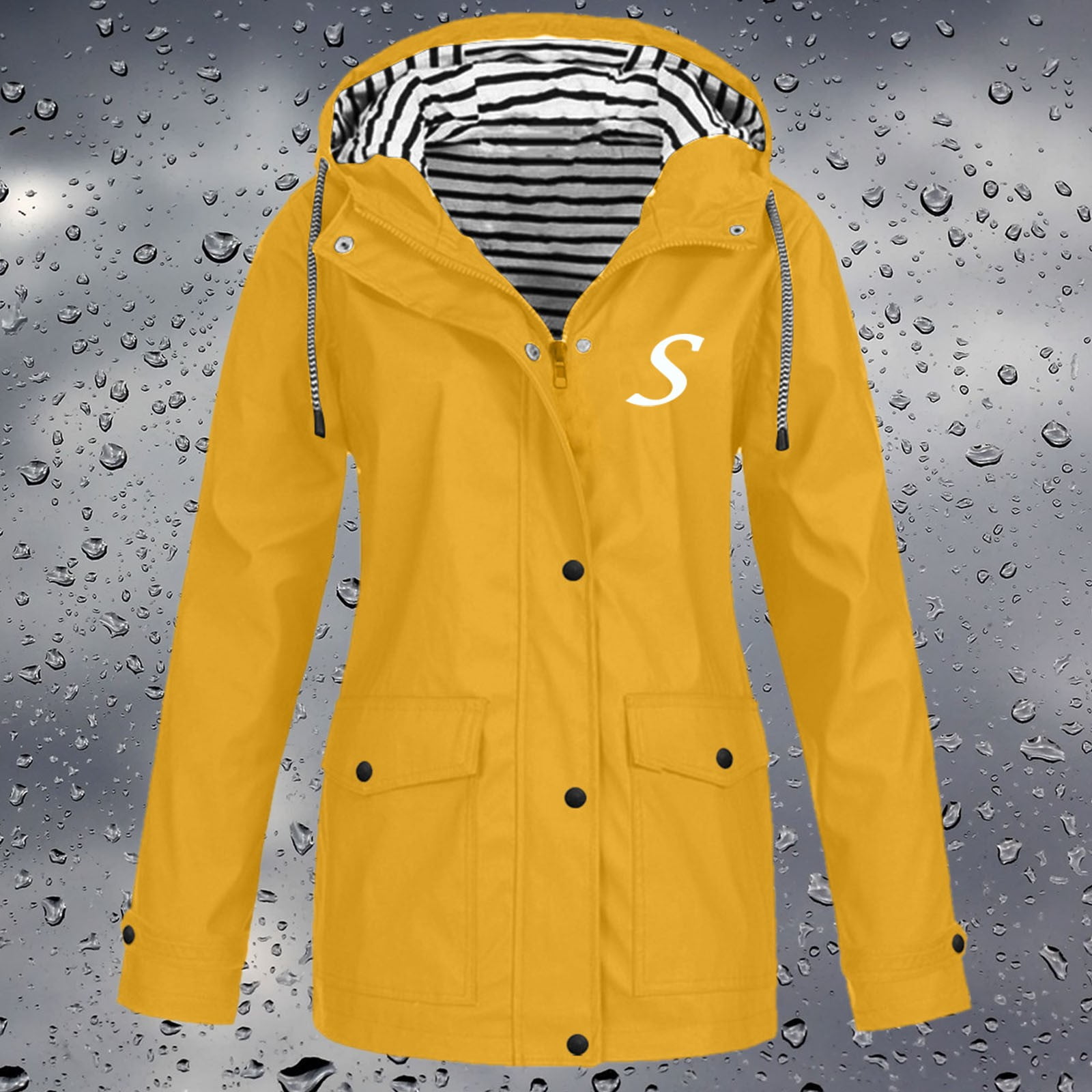 Coats And Jackets Women Solid Rain Outdoor Waterproof Hooded Raincoat Windproof Fashion Jacket Women 2018oct11