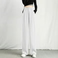 thumbnail image 1 of Dyfzdhu Wide Leg Pants for Women Elastic High Waisted Straight Suit Pants Loose Dress Pants With Pockets White, 1 of 4