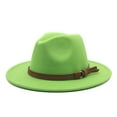thumbnail image 1 of Dyfzdhu Windfall Men & Women Vintage Wide Brim Fedora Hat With Belt Buckle Green, 1 of 4