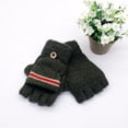 thumbnail image 1 of Dyfzdhu Winter Big Children Gloves Half Finger Knit Gloves AB-yarn Boy Gloves Black, 1 of 2