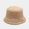 thumbnail image 1 of Dyfzdhu Winter Faux Fluffy Cow Print Bucket Hats Women Outdoor Warm Sun Hat Soft Velvet Fisherman Cap Lady Panama Khaki, 1 of 8