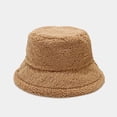 thumbnail image 1 of Dyfzdhu Winter Faux Fluffy Cow Print Bucket Hats Women Outdoor Warm Sun Hat Soft Velvet Fisherman Cap Lady Panama Khaki, 1 of 6