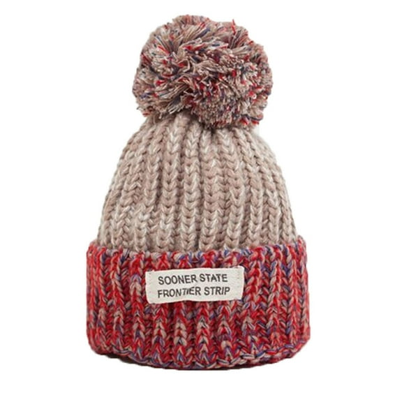 Dyfzdhu Winter Hat Hairball Women Thick Girls Caps Knitted Beanies Cap Bg Beige