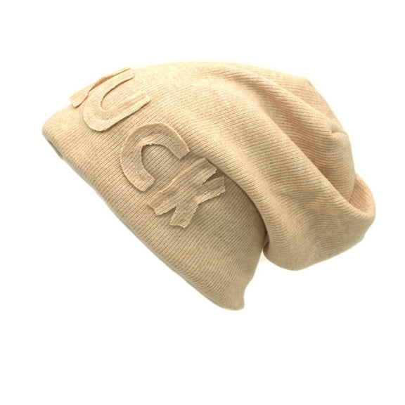 Dyfzdhu Winter Hats for Men Women Soft Warm Knit Hat Ski Stocking Cuffed Cap Beige