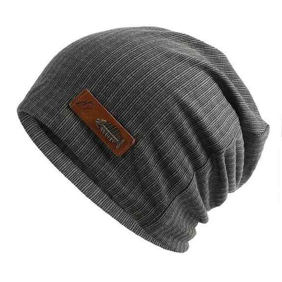 Dyfzdhu Winter Hats for Men Women Soft Warm Knit Hat Ski Stocking Cuffed Cap Gray