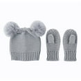 thumbnail image 1 of Dyfzdhu Winter Kids Baby Beanie With Mittens Set Boys Girls Warm Hat Glove Two-Piece Gray, 1 of 3