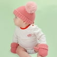 thumbnail image 1 of Dyfzdhu Winter Kids Baby Beanie With Mittens Set Boys Girls Warm Hat Glove Two-Piece Pink, 1 of 7