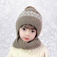 thumbnail image 1 of Dyfzdhu Winter Knitted Fleece Hood Scarf Coif Kid Knit Hat Warm Hats Khaki, 1 of 7