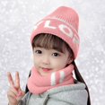 thumbnail image 1 of Dyfzdhu Winter Knitted Fleece Hood Scarf Coif Kid Knit Hat Warm Hats Pink, 1 of 9