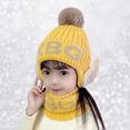 thumbnail image 1 of Dyfzdhu Winter Knitted Fleece Hood Scarf Coif Kid Knit Hat Warm Hats Yellow, 1 of 9