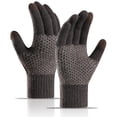 thumbnail image 1 of Dyfzdhu Winter Men Women Keep Warm Touching Screen Knit Gloves Elastic Cuff Soft Full Finger Gloves Mitten Coffee, 1 of 7