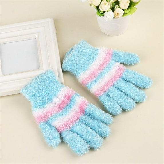Dyfzdhu Winter New Women Fingerless Knitted Warm Half Finger Wool Gloves