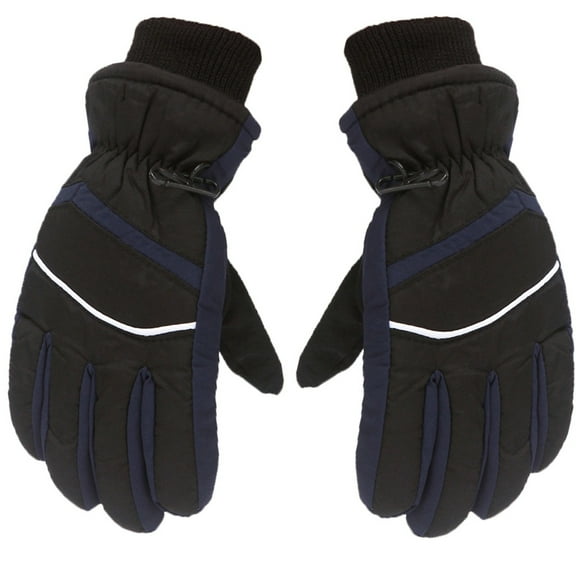 Dyfzdhu Winter Outdoor Kids Boys Girls Snow Skating Snowboarding Windproof Warm Ski Gloves Black