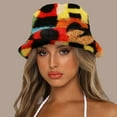 thumbnail image 1 of Dyfzdhu Winter Printed Thick Bucket Warm Hat Cap Bucket Hat for Women Men Black, 1 of 5
