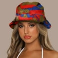 thumbnail image 1 of Dyfzdhu Winter Printed Thick Bucket Warm Hat Cap Bucket Hat for Women Men Pink, 1 of 4