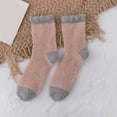 thumbnail image 1 of Dyfzdhu Winter Socks For Women Coral Thermal Quarter Socks Autumn Winter Soild Color Fuzzy Thick Home Tube Socks, 1 of 3