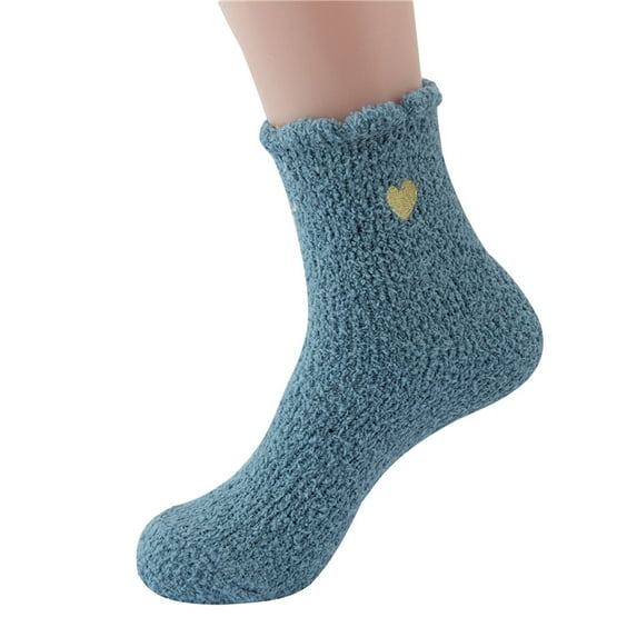 Dyfzdhu Winter Solid Color Brushed Thick Plush Warm Socks Home Socks Ski Socks Moon Socks