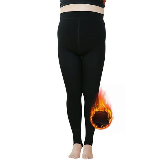 Dyfzdhu Winter Tights For Women 300G Solid Color Plus Size Lined Thermal Pantyhose Stirrup Leggings