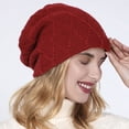 thumbnail image 1 of Dyfzdhu Winter Warm Knitted Beanie Hats Women Men Casual Outdoor Sports Wool Ski Pile Cap Red, 1 of 5