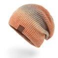 thumbnail image 1 of Dyfzdhu Winter Women Knitted Hat Warm Keeping Fashion Gradual Color Woolen Rainbow Orange, 1 of 3