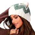 thumbnail image 1 of Dyfzdhu Winter Women Leisure Warm Keeping Thickened Knitted Fishermans Hat Fashion Waist Color Contrast Wool Green, 1 of 3