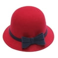thumbnail image 1 of Dyfzdhu Women Autumn Winter Bow Knot Round Top Casual Fisherman Bucket Cap Small Bowler Hat, 1 of 3