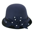 thumbnail image 1 of Dyfzdhu Women Autumn Winter Flowers Round Top Casual Fisherman Bucket Cap Small Bowler Hat Blue, 1 of 3