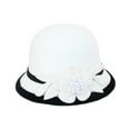 thumbnail image 1 of Dyfzdhu Women Autumn Winter Flowers Round Top Casual Fisherman Bucket Cap Small Bowler Hat White, 1 of 3