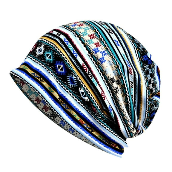 Dyfzdhu Women Boho Beanie Hat Outdoor Windproof for Both Head Neck Warmer Snow Blue