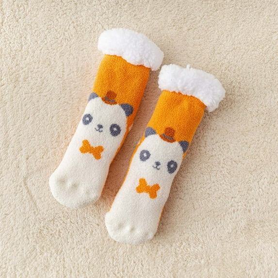 Dyfzdhu Women Cute Style Lamb Velvet Socks Autumn Winter Home Plus Velvet Thick Floor Socks