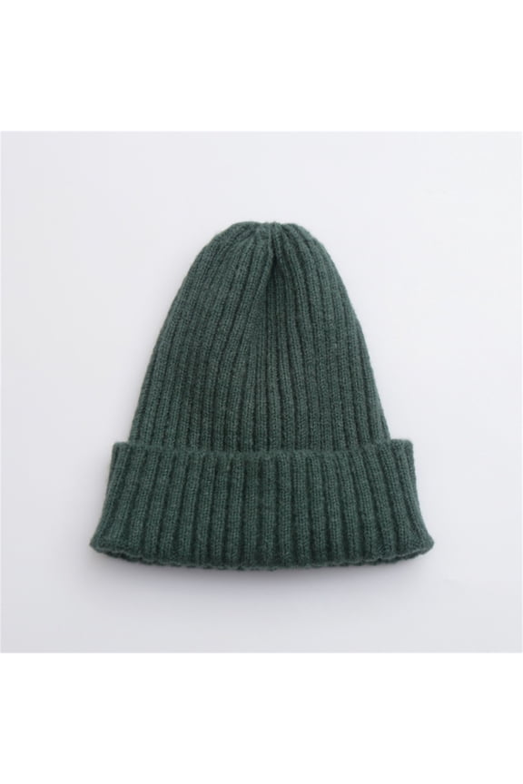 Women Fall Winter New Versatile Casual Knitted Woolen Hat Army Green