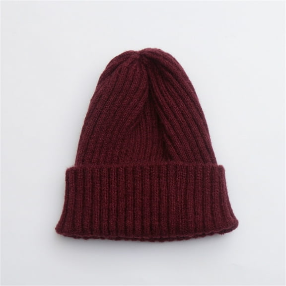 Dyfzdhu Women Fall Winter New Versatile Casual Knitted Woolen Hat Red