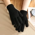 thumbnail image 1 of Dyfzdhu Women Fall Winter Simple Fashion Double Thick Knitted Warm Gloves Black, 1 of 4