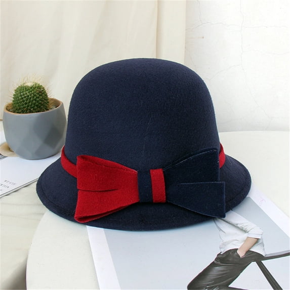 Dyfzdhu Women Fashion Beret French Style Painter Hat Cap Vintage Warm Party Top Blue