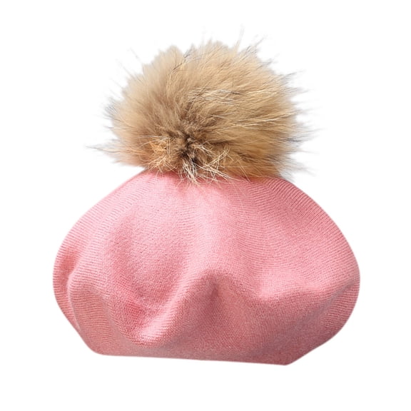 Dyfzdhu Women Fashion Beret French Style Painter Hat Cap Vintage Warm Party Top Pink