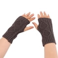 thumbnail image 1 of Dyfzdhu Women Fashion Knitted Plush Twist Windproof Warm Thickened Fingered Plus Fleece Gloves Dark Gray, 1 of 2