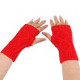 thumbnail image 1 of Dyfzdhu Women Fashion Knitted Plush Twist Windproof Warm Thickened Fingered Plus Fleece Gloves Red, 1 of 2