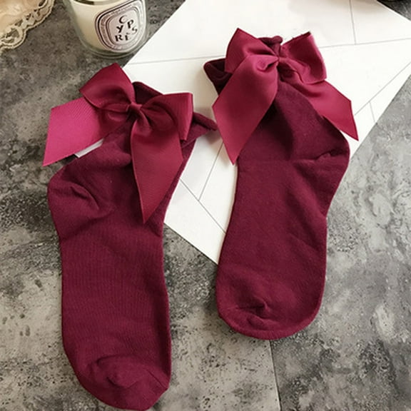 Dyfzdhu Women Fashion Socks harajuku Street Style Cotton Ankle Length Socks with Bow
