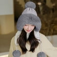 thumbnail image 1 of Dyfzdhu Women Fashion Winter Hat Plush Thicken Custom Warm Hats Wool Cap Gray, 1 of 5