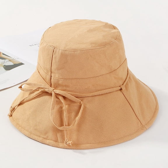 Dyfzdhu Women Fisherman Hat Bucket Hat Folding Outdoor Sun Protection Visor Khaki