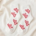 thumbnail image 1 of Dyfzdhu Women Fluffy Socks Autumn Winter Thickened Mid Tube Socks Love Heart Print Thermal Crew Socks, 1 of 6