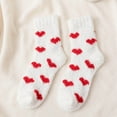 thumbnail image 1 of Dyfzdhu Women Fluffy Socks Autumn Winter Thickened Mid Tube Socks Love Heart Print Thermal Crew Socks, 1 of 7