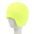 thumbnail image 1 of Dyfzdhu Women Foldable Handmade Ear Protection Warm Wool Cap Cotton Slouchy Hat Knitted Windproof Cold Sweat Yellow, 1 of 3