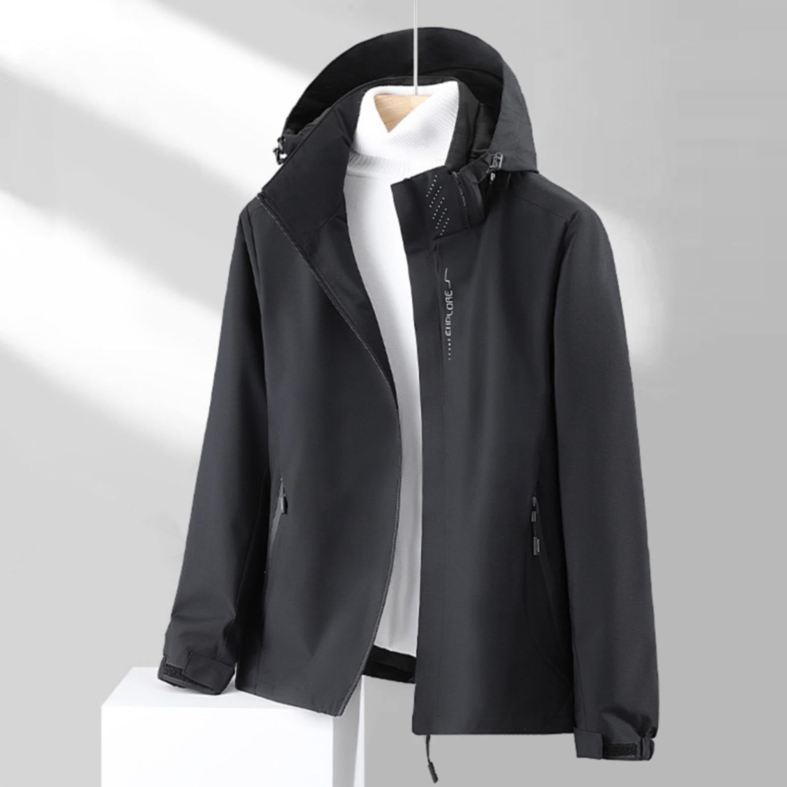 Dyfzdhu Women Hardshell Rain Jacket Detachable Hood Outdoor Waterproof