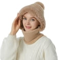 thumbnail image 1 of Dyfzdhu Women Hat Neck Kit Fashion Simple Versatile Knit Warm Ear Protection Khaki, 1 of 4