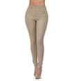thumbnail image 1 of Dyfzdhu Women High Waisted Skinny Pants Trendy Stretch Slim Solid Color Tights Pencil Pants With Pockets Khaki, 1 of 4