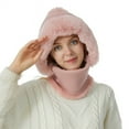 thumbnail image 1 of Dyfzdhu Women Knitted Warm Hat Scarf Fashionable Versatile Pink, 1 of 4